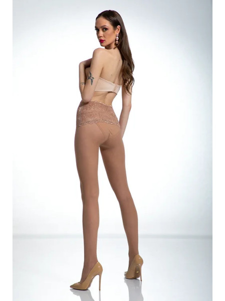 Colanti bej cu talie din dantela Amour Naked 2