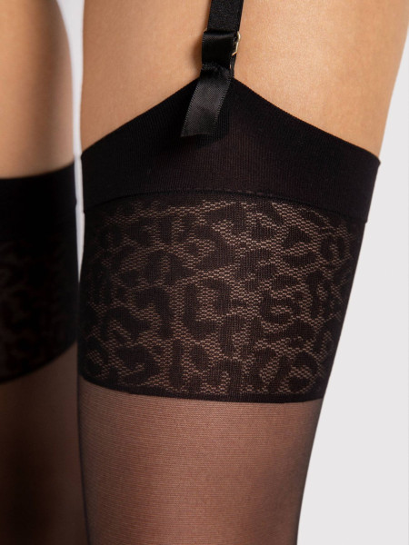 Ciorapi fiore cu guler imprimat leopard 2