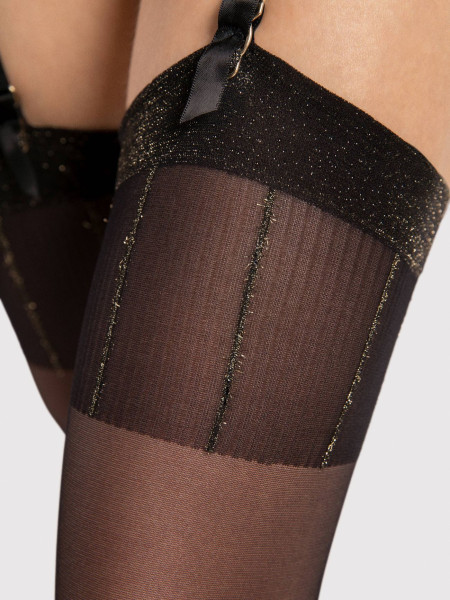 Ciorapi dama HYPNOSE de culoare neagră mată netedă 2